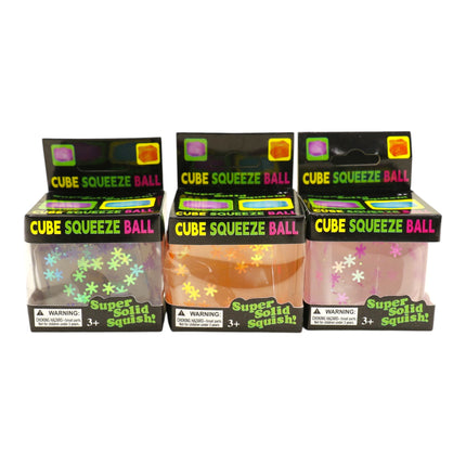 Colorful Glitter Cube Squishy Toy JT6608-7 (12PC)