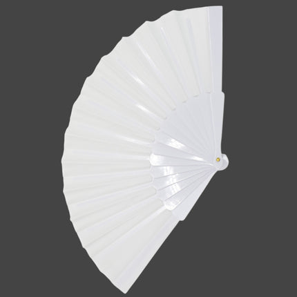 White On White Hand Held Folding Fan JF6323-19 (12PC)