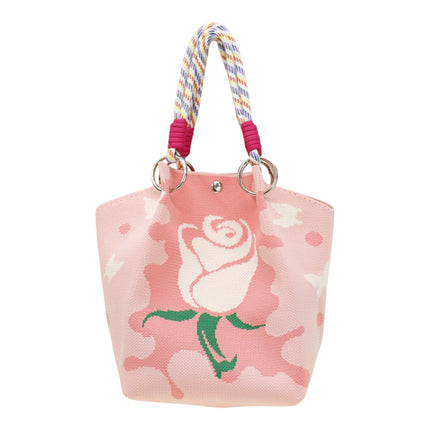 Rose Pattern Women's Knitted Bucket Bag JB6316-2 (12PC)