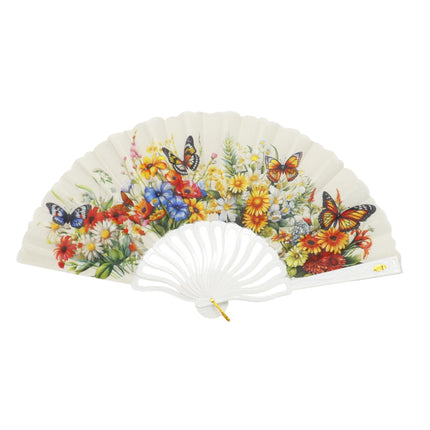 Butterfly Floral Handheld Folding Fan FN0445 (12PC)