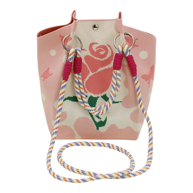 Rose Pattern Women's Knitted Bucket Bag JB6316-2 (12PC)