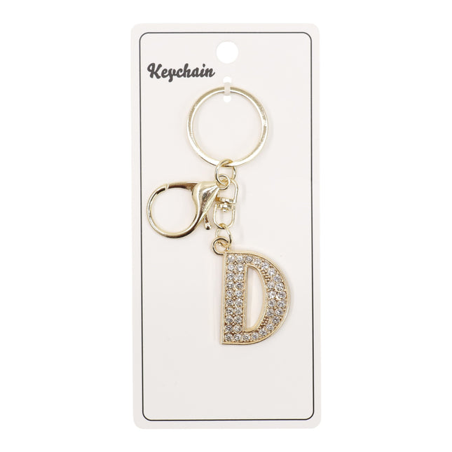 Rhinestone Alphabet Initial Letter Key Chain SS51011-32 (12PC)