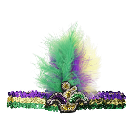 Mardi Gras Feather Headband SS51109-1 (12PC)