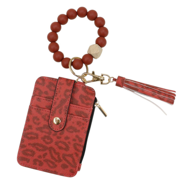 Silicone Bracelet Leather Wallet Tassel JB6126-1 (12PC)