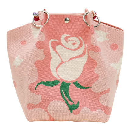 Rose Pattern Women's Knitted Bucket Bag JB6316-2 (12PC)