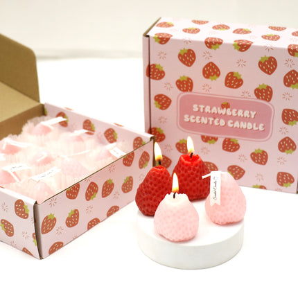 Strawberry Shaped Scented Candle C-26 (12Packs)