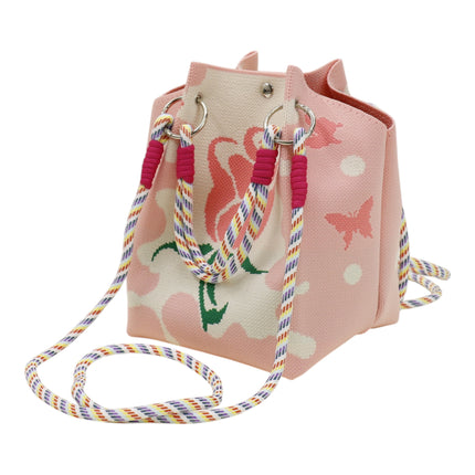 Rose Pattern Women's Knitted Bucket Bag JB6316-2 (12PC)
