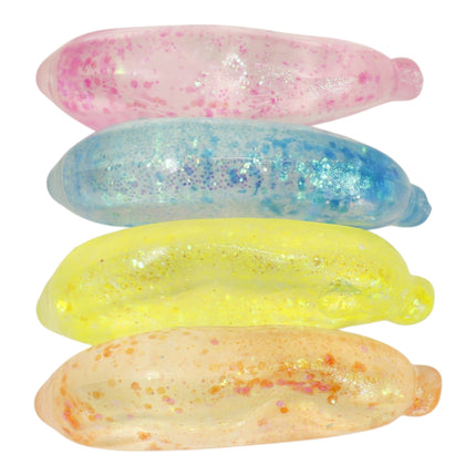 Glitter Maltose Sugar Banana Squishy Toy JT6603-18 (12PC)