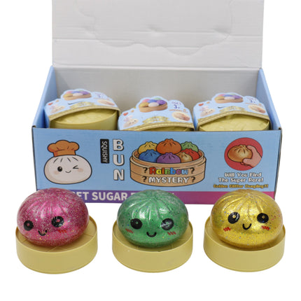 Mystery Glitter Jiggly Bun Squishy Dumpling  SS6418-3 (12PC)