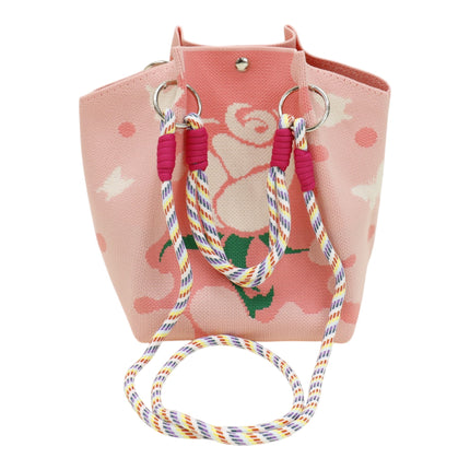 Rose Pattern Women's Knitted Bucket Bag JB6316-2 (12PC)