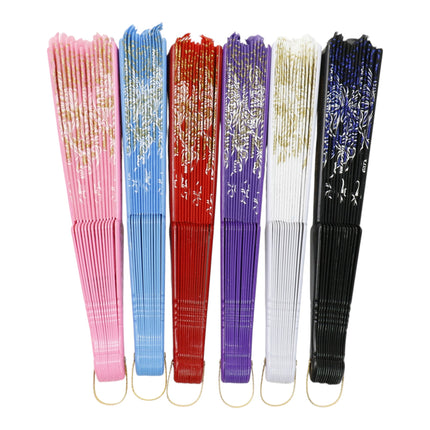 Colorful Butterfly Floral Glitter Handheld Folding Fan FNSZ-01 (12PC)