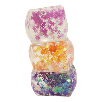 Colorful Glitter Cube Squishy Toy JT6608-7 (12PC)