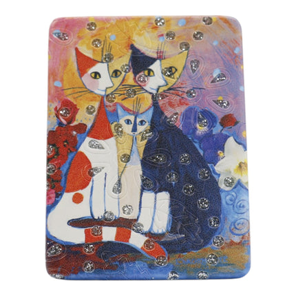Cat Cartoon Rectangular Glitter Compact Makeup Mirror JM6423-30 (12PC)