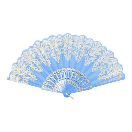Colorful Gold Floral Glitter Handheld Folding Fan FN161AA (12PC)