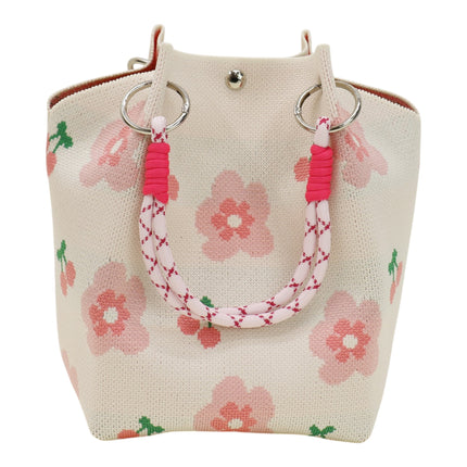 Cosmos Pattern Women's Knitted Bucket Bag BG6325-3 (3PC)