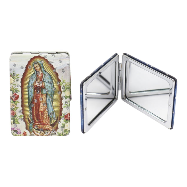 Religious Rectangular Glitter Compact Makeup Mirror JM6423-2 (12PC)