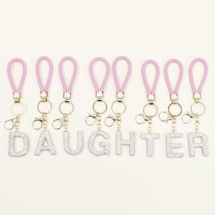 Rhinestone Alphabet Initial Letter Key Chain SS51011-40 (12PC)