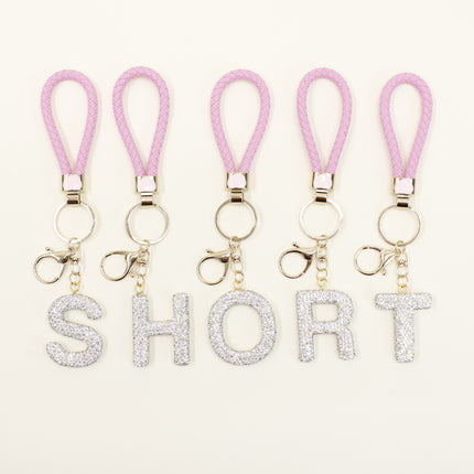 Rhinestone Alphabet Initial Letter Key Chain SS51011-40 (12PC)