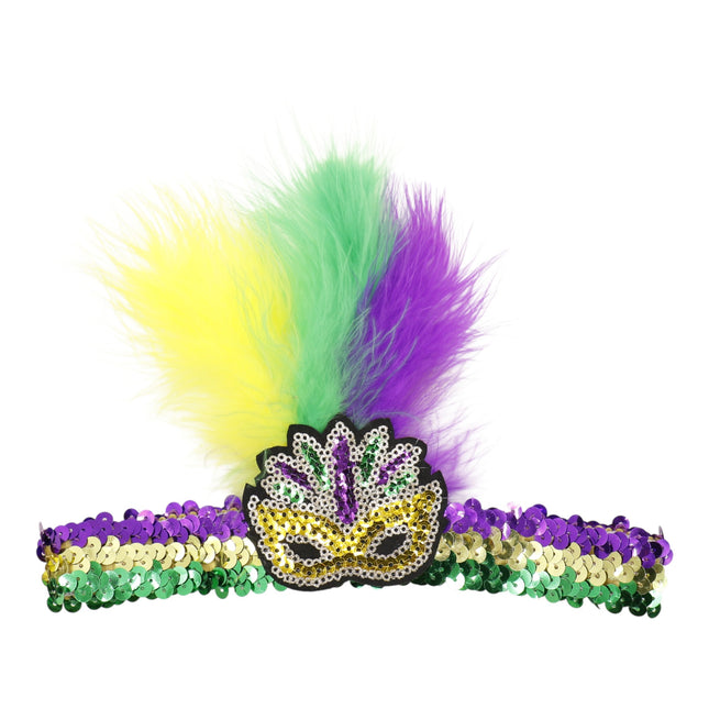 Mardi Gras Feather Headband SS51109-1 (12PC)