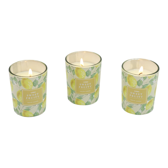 Floral dreams Glass Jar Candle Gift Set with Triangle Box SS51016-36 (3Pack)