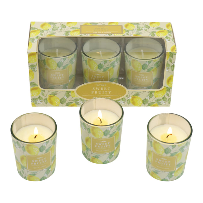 Floral dreams Glass Jar Candle Gift Set with Triangle Box SS51016-36 (3Pack)