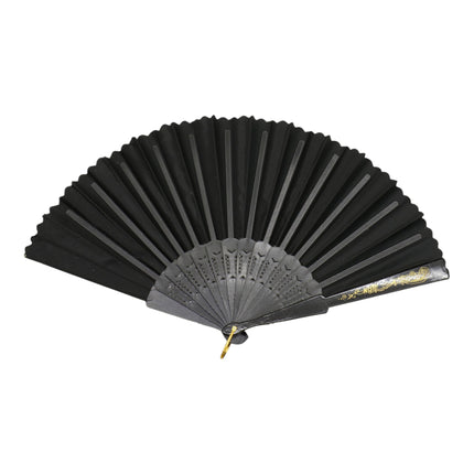 Butterfly Floral Black Frame Hand Held Folding Fan JF6423-14 (12PC)