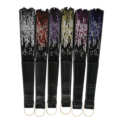 Butterfly Floral Glitter Handheld Folding Fan FNSZ09 (12PC)
