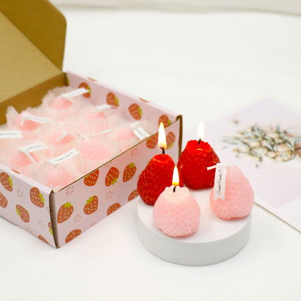 Strawberry Shaped Scented Candle C-26 (12Packs)