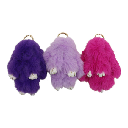 Cut Rabbit Pom Pom Keychain KC0225-5 (12PC)