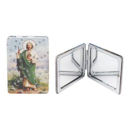 Religious Rectangular Glitter Compact Makeup Mirror JM6423-2 (12PC)