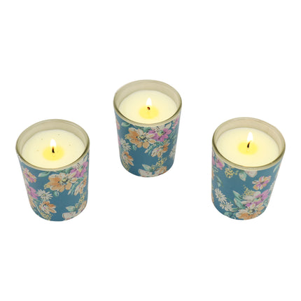 Floral dreams Glass Jar Candle Gift Set with Triangle Box SS51016-32 (12Pack)