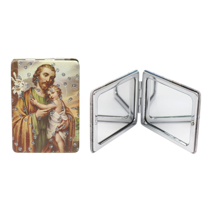 Religious Rectangular Glitter Compact Makeup Mirror JM6423-2 (12PC)