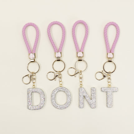Rhinestone Alphabet Initial Letter Key Chain SS51011-40 (12PC)