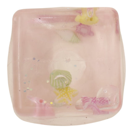 Cube Fidget Squishy Filled With  A Clear Ocean Scene Squishy Ball Toy JT6608-6 (12PC)