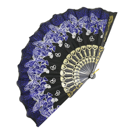 Butterfly Floral Glitter Handheld Folding Fan FNSZ09 (12PC)
