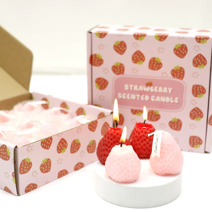 Strawberry Shaped Scented Candle C-26 (12Packs)