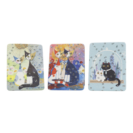 Cat Cartoon Rectangular Glitter Compact Makeup Mirror JM6423-30 (12PC)