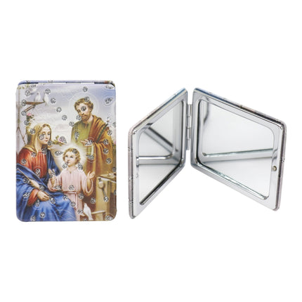 Religious Rectangular Glitter Compact Makeup Mirror JM6423-2 (12PC)