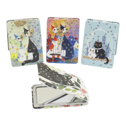 Cat Cartoon Rectangular Glitter Compact Makeup Mirror JM6423-30 (12PC)
