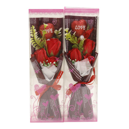 Three Rose Heart Artificial Bouquet Gift  VT5111-2 (2 PACKS )