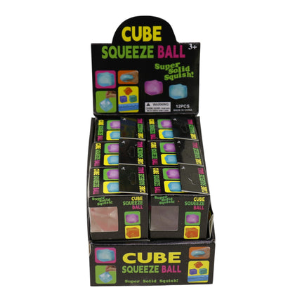 Cube Fidget Squishy Filled With  A Clear Ocean Scene Squishy Ball Toy JT6608-6 (12PC)