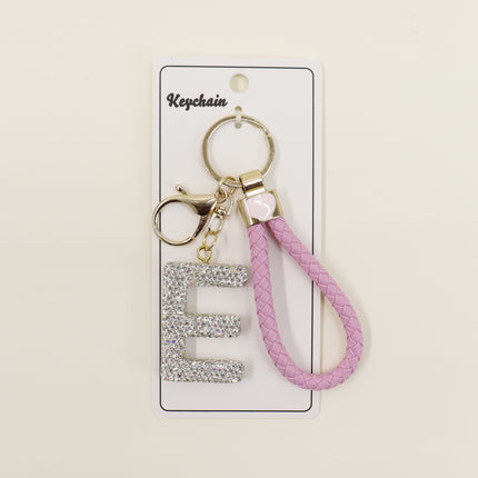 Rhinestone Alphabet Initial Letter Key Chain SS51011-40 (12PC)