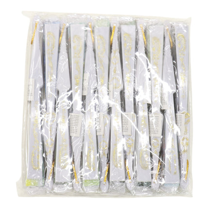 Floral Garden White Lace Trim Hand Held Folding Fan JF6323-13 (12PC)