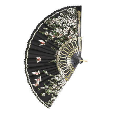 Butterfly Floral Gauzy Hand Held Folding Fan JF6323-14 (12PC)