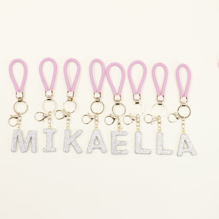 Rhinestone Alphabet Initial Letter Key Chain SS51011-40 (12PC)