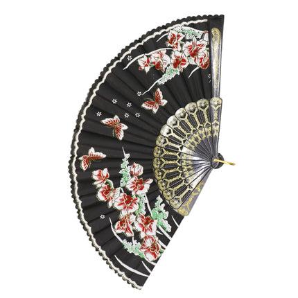 Butterfly Floral Gauzy Hand Held Folding Fan JF6323-14 (12PC)
