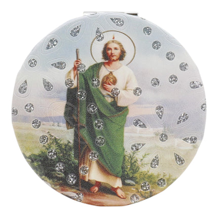 Religious Glitter Circular Compact Makeup Mirror JM6423-1 (12PC)