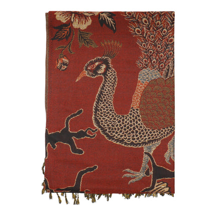 Metallic Pashmina Peacock  SCF4815-14 (12PC)