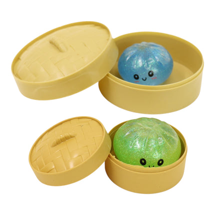 Mini Sugar Glittered Squishy Dumpling With Steamer SQ6606-6 (24PC)