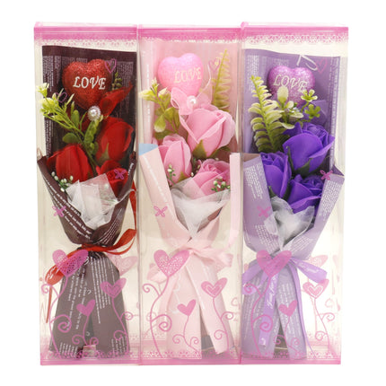 Three Rose Heart Artificial Bouquet Gift  VT5111-2 (2 PACKS )